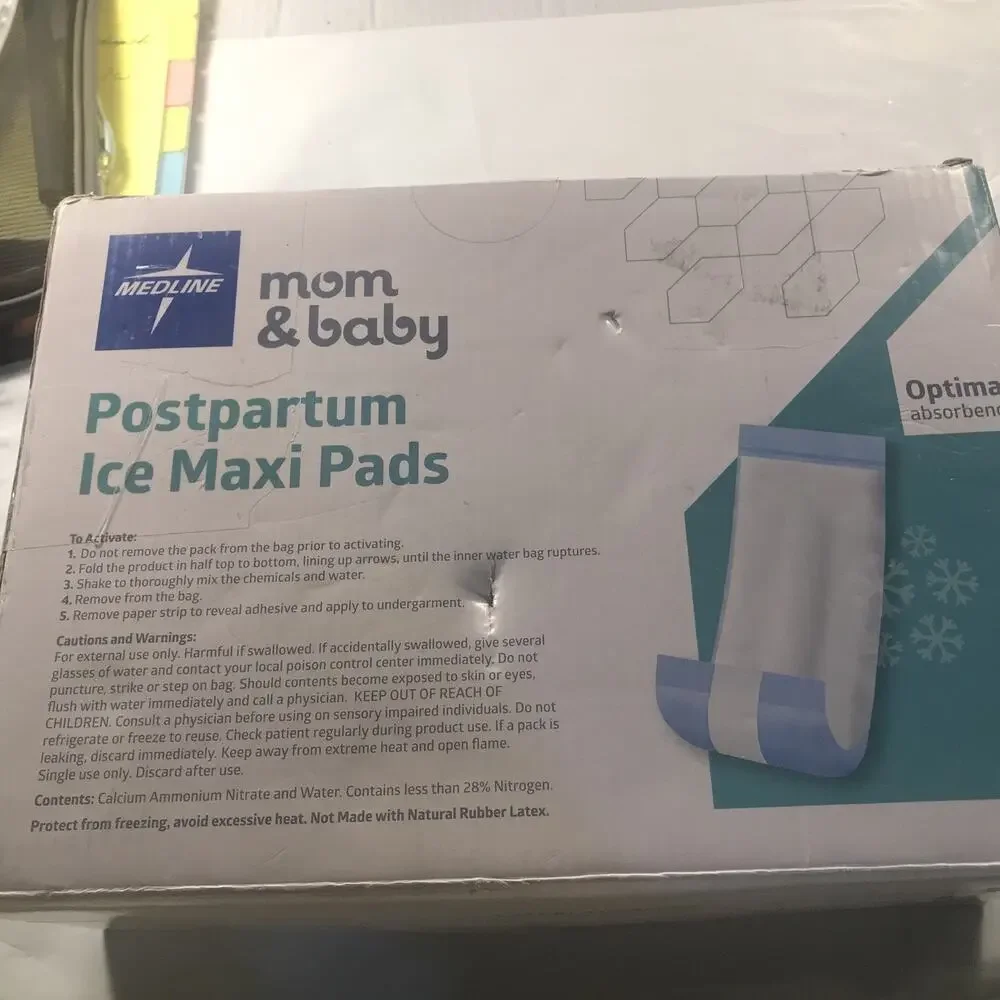 Medline 2-in-1 Perineal Pad & Cold Packs - Postpartum Care, Maternity, 8 Count